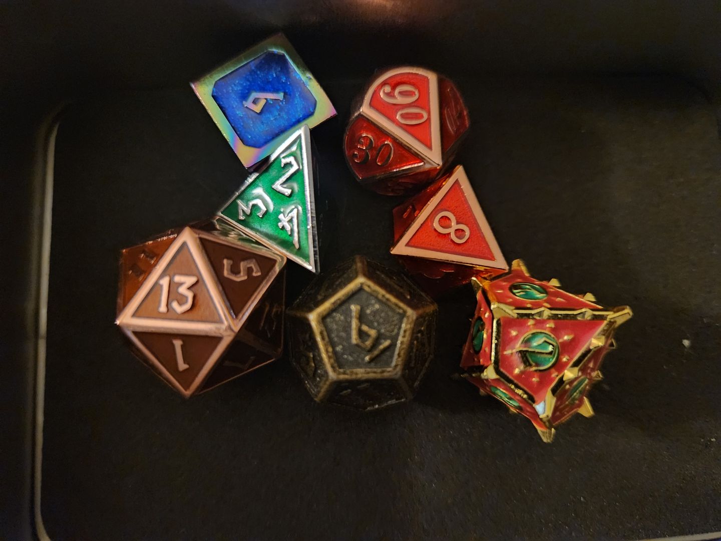 Customer photo review of MYSTERY METAL *MIXED* DICE SET