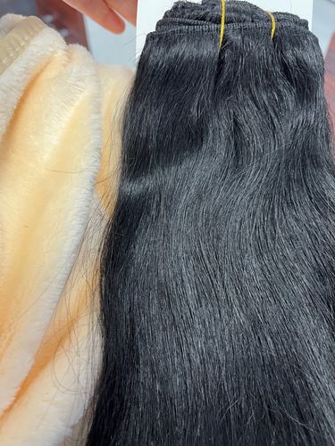 Customer photo review of Moresoo Brazilian Human Remy Clip In Double Weft Hair Extension Jet Black(#1)