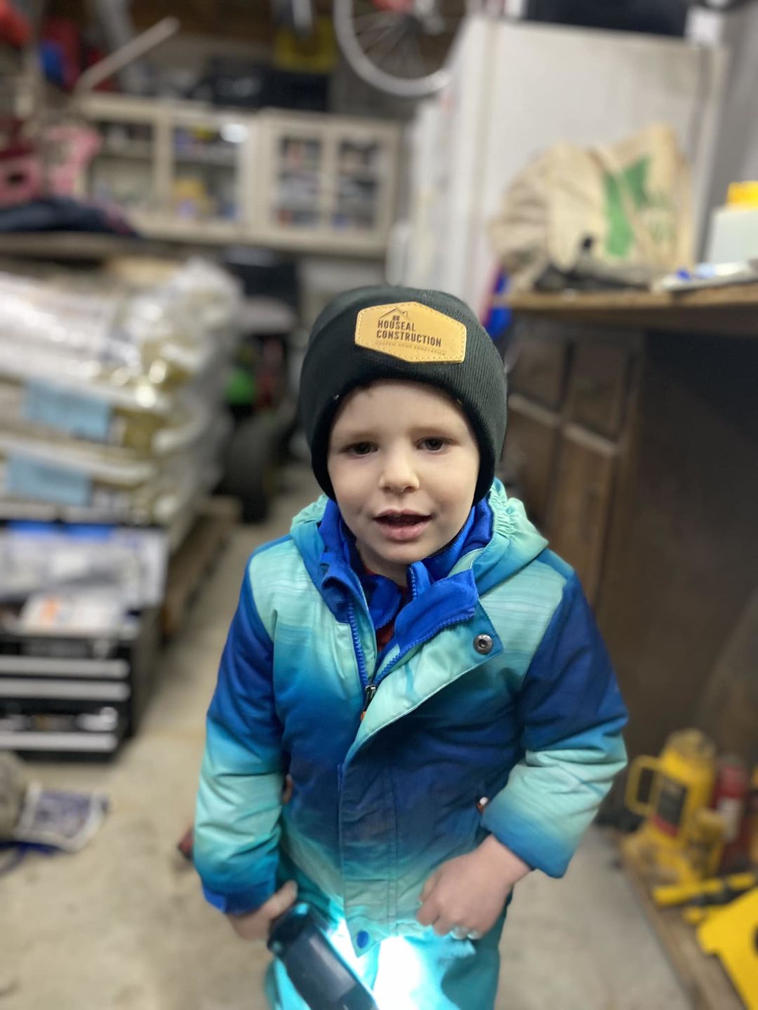 Customer photo review of Custom Leather Patch Beanie