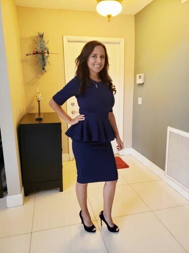 Customer photo review of Brigitte Brianna Peplum Dress