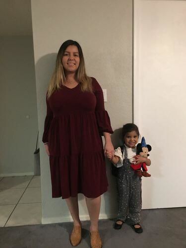 Customer photo review of Brigitte Brianna Ruffle Tier Dress