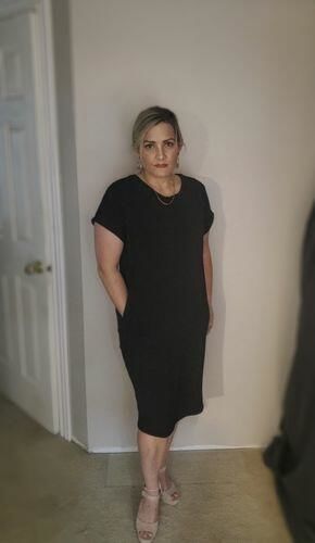 Customer photo review of Brigitte Brianna Pocket Tee Dress