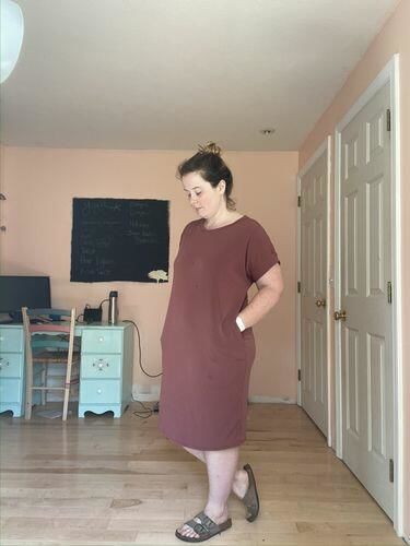 Customer photo review of Brigitte Brianna Pocket Tee Dress