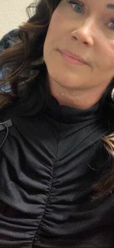 Customer photo review of Brigitte Brianna Ruched Turtleneck