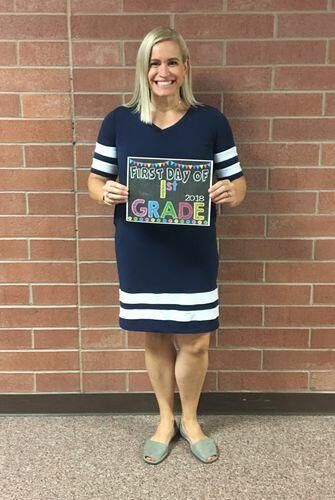 Customer photo review of Brigitte Brianna Varsity Dress