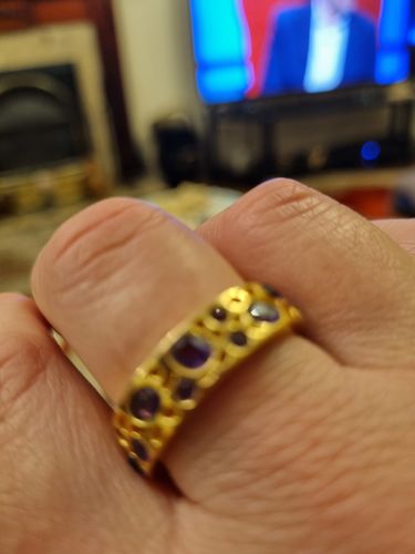 Customer photo review of Amethyst Lattice Band Ring