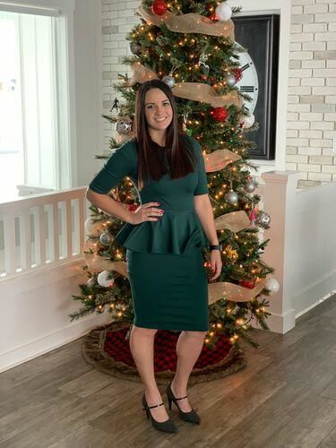 Customer photo review of Brigitte Brianna Peplum Dress