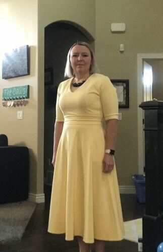 Customer photo review of Brigitte Brianna V-Neck Gala Dress