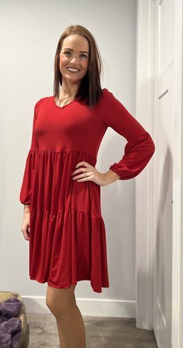 Customer photo review of Brigitte Brianna Ruffle Tier Dress