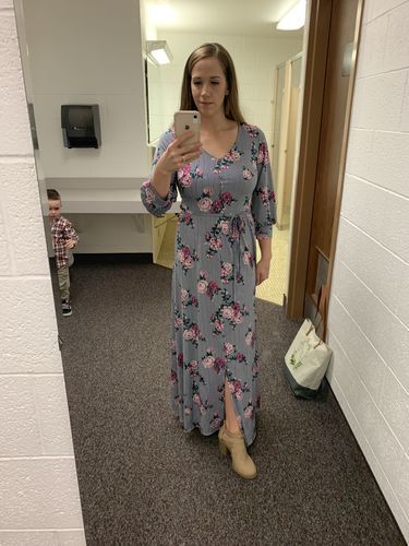Customer photo review of Brigitte Brianna V-Neck Maxi Dress