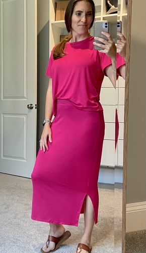 Customer photo review of Brigitte Brianna Runaround Skirt
