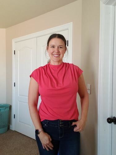 Customer photo review of Brigitte Brianna Cascade Top