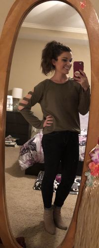 Customer photo review of Brigitte Brianna Slit Sleeve Sweatshirt