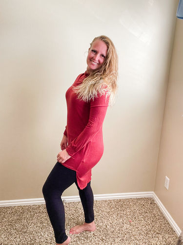 Customer photo review of Brigitte Brianna Shirttail Tunic