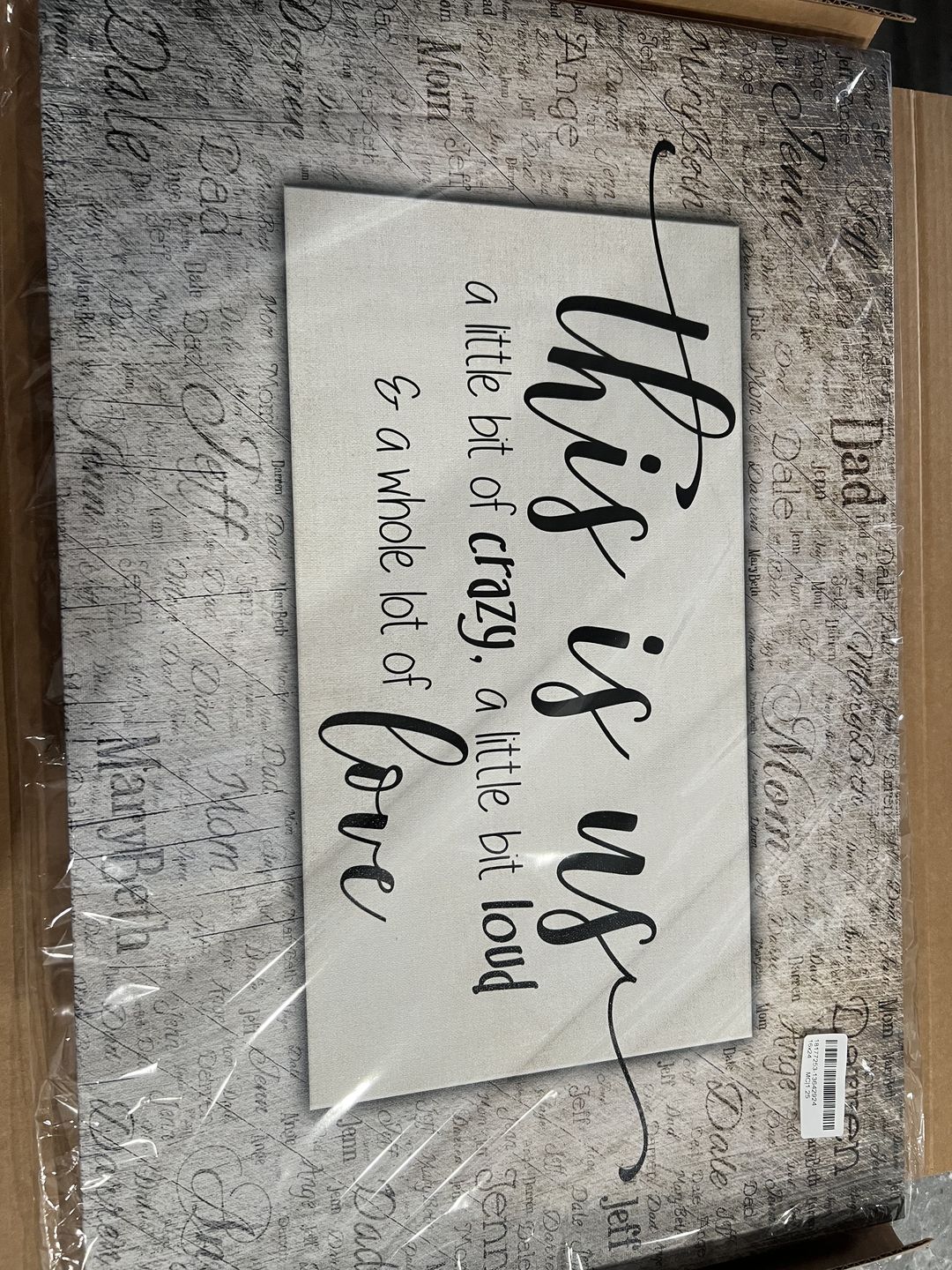 Customer photo review of Personalized "This Is Us" With Names on Background Premium Canvas