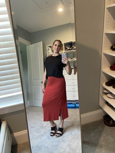 Customer photo review of Brigitte Brianna Motion Tee