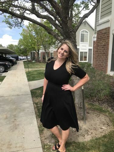 Customer photo review of Brigitte Brianna V-Neck Gala Dress