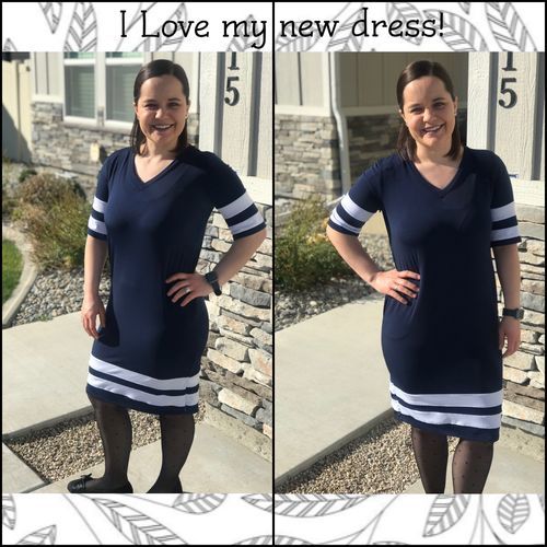 Customer photo review of Brigitte Brianna Varsity Dress