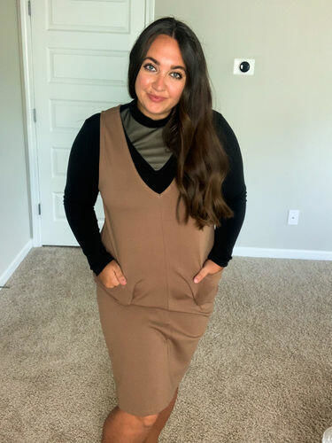 Customer photo review of Brigitte Brianna Overall Dress