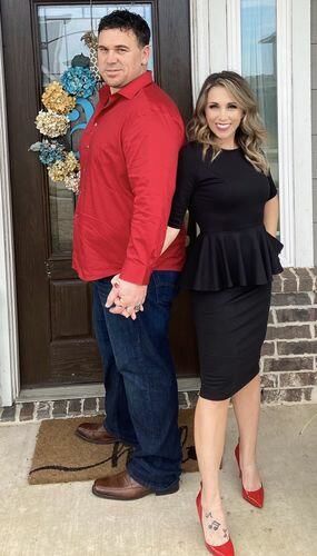 Customer photo review of Brigitte Brianna Peplum Dress