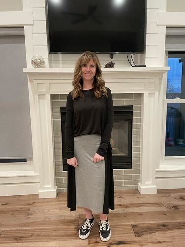 Customer photo review of Brigitte Brianna Runaround Skirt