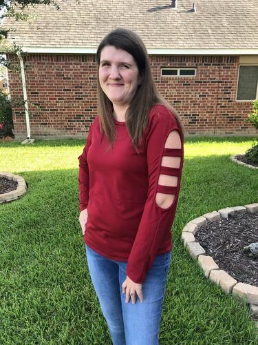 Customer photo review of Brigitte Brianna Slit Sleeve Sweatshirt