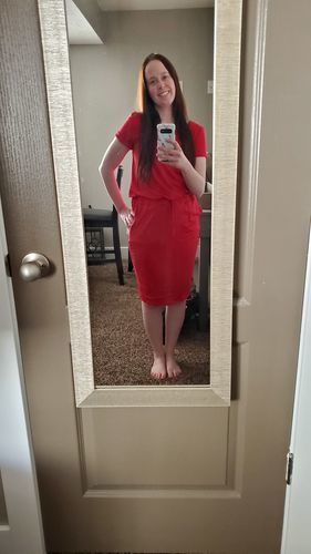 Customer photo review of Brigitte Brianna Baseball Tee Dress