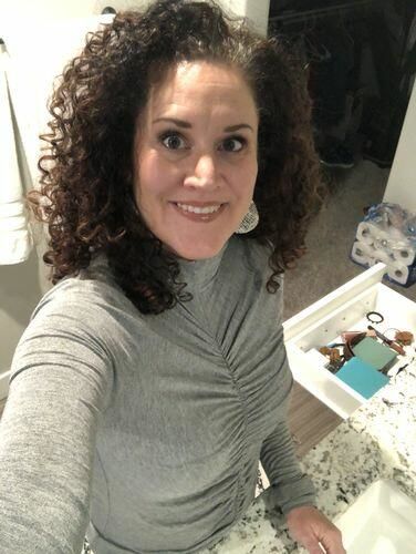Customer photo review of Brigitte Brianna Ruched Turtleneck