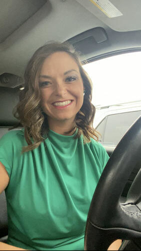 Customer photo review of Brigitte Brianna Cascade Top