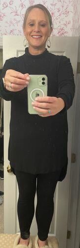 Customer photo review of Brigitte Brianna Shirttail Tunic