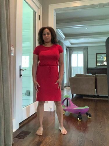 Customer photo review of Brigitte Brianna Baseball Tee Dress