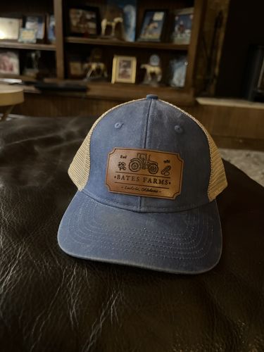 Customer photo review of Custom Ponytail Mesh Back Leather Patch Hat Women