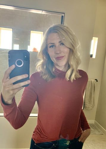 Customer photo review of Brigitte Brianna Aspen Turtleneck