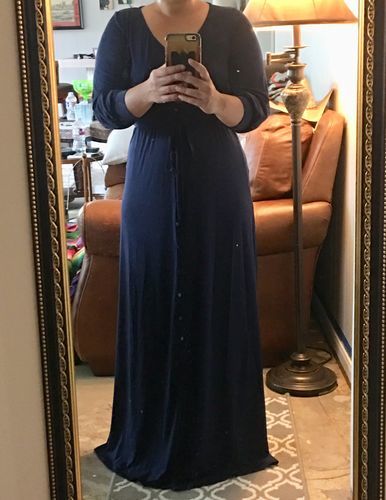 Customer photo review of Brigitte Brianna V-Neck Maxi Dress