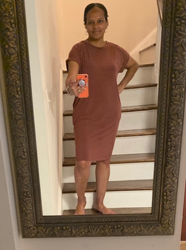 Customer photo review of Brigitte Brianna Pocket Tee Dress