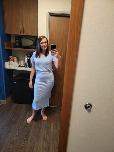 Customer photo review of Brigitte Brianna Runaround Skirt
