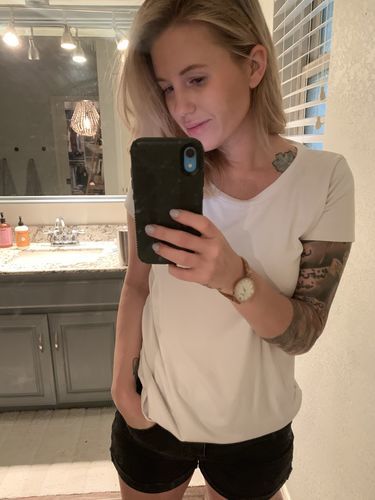 Customer photo review of Brigitte Brianna Favorite Basic Tee