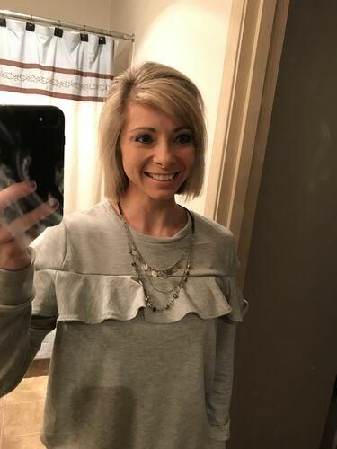 Customer photo review of Brigitte Brianna Ruffle Sweatshirt