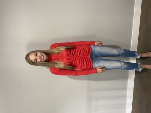 Customer photo review of Brigitte Brianna Ruched Turtleneck