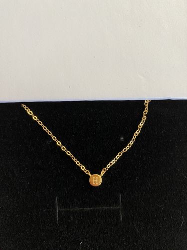 Customer photo review of Initial Letter Dot Necklace