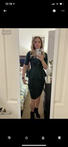 Customer photo review of Brigitte Brianna Peplum Dress