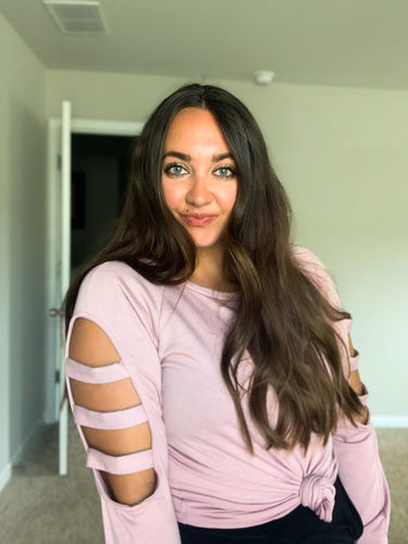 Customer photo review of Brigitte Brianna Slit Sleeve Sweatshirt