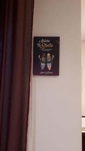 Customer photo review of TELA PERSONALIZZATA "MIGLIORE AMICA - CIELO STELLATO"