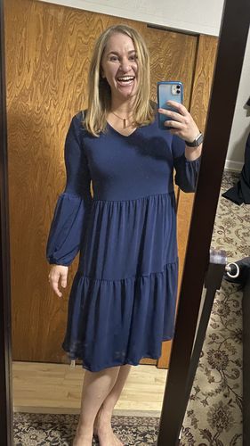 Customer photo review of Brigitte Brianna Ruffle Tier Dress