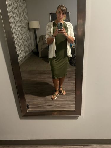 Customer photo review of Brigitte Brianna Pocket Tee Dress