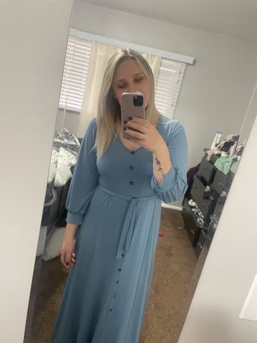 Customer photo review of Brigitte Brianna V-Neck Maxi Dress