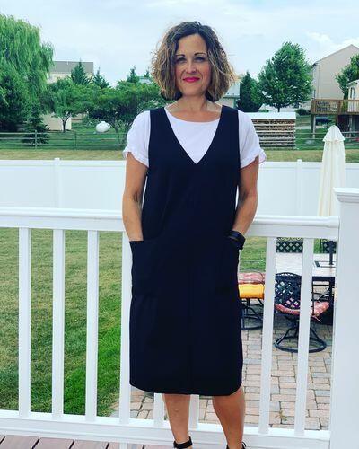 Customer photo review of Brigitte Brianna Overall Dress