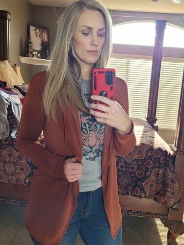 Customer photo review of Brigitte Brianna Voyage Cardigan