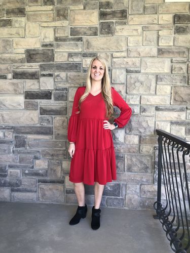 Customer photo review of Brigitte Brianna Ruffle Tier Dress