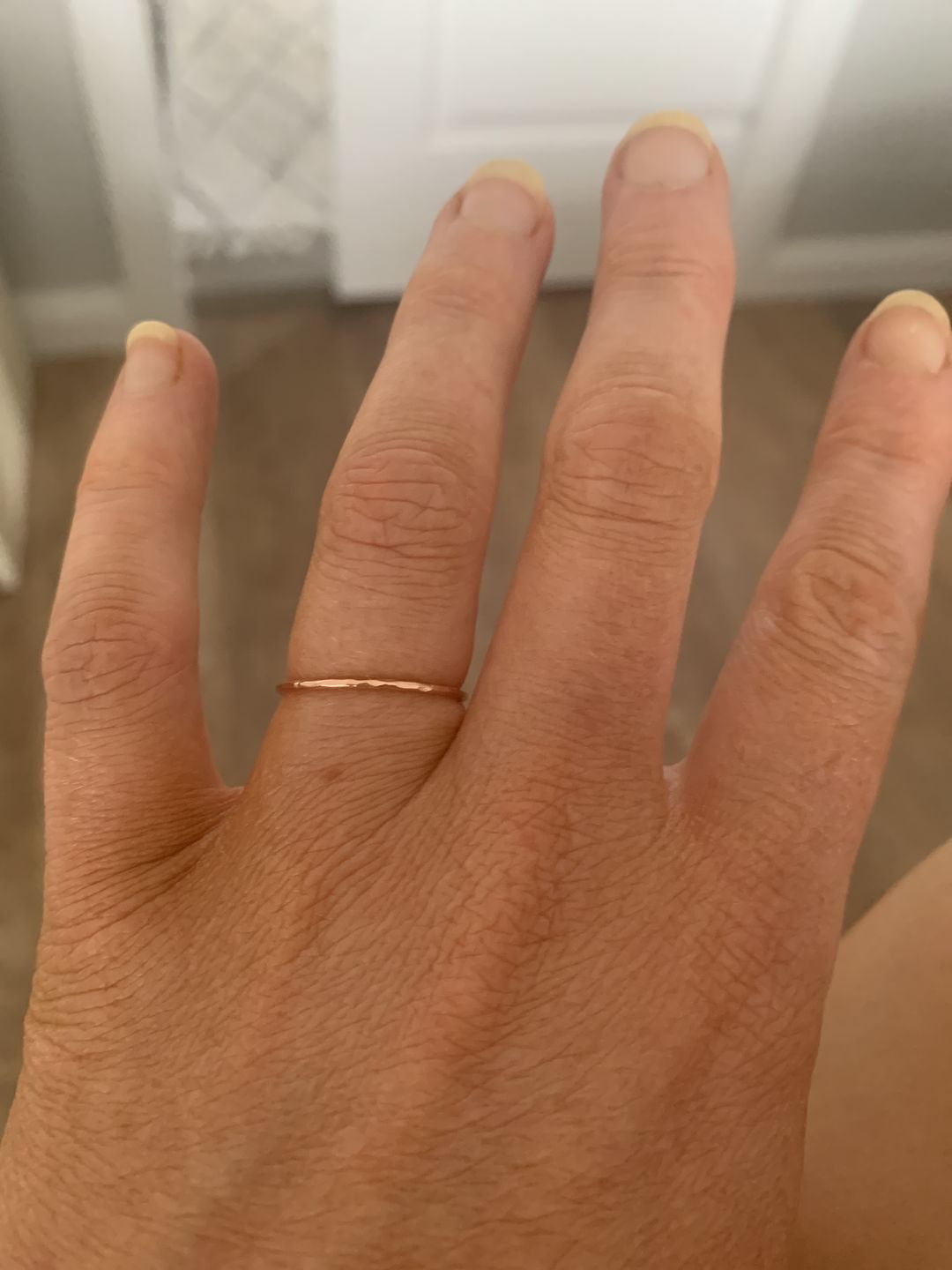 Customer photo review of Thin Rose Gold Stacker Ring